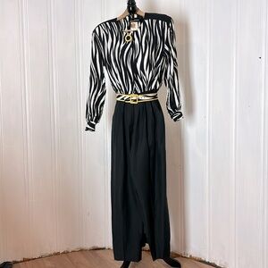 Vintage zebra with yellow accents MICHAEL PHILLIPS jumpsuit
